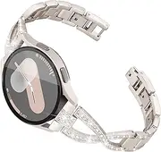 [Ocaer] Compatible with Samsung Galaxy Watch 7/FE/6/5/4 40mm 44mm, Galaxy Watch 6 Classic 43mm 47mm, Slim Bling Metal Samsung Watch Band for 20mm Samsung Galaxy Watch 5 Pro /4 Classic, for Women Girls