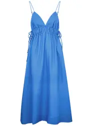Casa Raki Rita Linen Midi Dress - Light Blue - XS (UK6 / XS) XS (UK6 / XS)