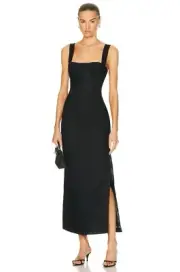 BNWT SIR THE LABEL BLACK BETTINA MIDI DRESS - SIZE 0P/4 AU/0 US (RRP $390)