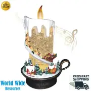 New Design Candle Christmas Musical Gifts Water Shinny Lamp Snow Globe Lantern