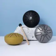 Steel Tongue Drum 3inch 6tone Drum Handheld Tank Drum Percussion Instrument Yoga