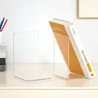 4PCS L-shaped Bookends Stand Acrylic Bookend Bookshelf Library