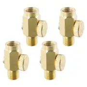 Adjustable 1/4 NPT Inline Regulator Brass Air Pressure Valve Tool (4PCS)