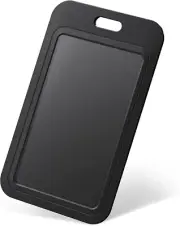 Uniclife 3 Pack Sliding ID Badge Holder Hard Black Vertical Plastic Card Case Pr