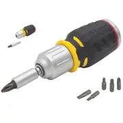 Stanley FatMax Stubby Ratchet Screwdriver and 6 Piece Hexagon Bit Set