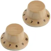 *NEW 2 Wood Bell CONTROL KNOBS for Gibson Les Paul Strat Push On Maple