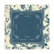 Baby Blue Floral Design Mahjong Mat, Size 30x30