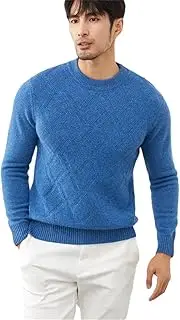 [Zadaos] Solid Goat Cashmere Sweater Men's Pullovers Casual Thick Jacquard Shirt Knit Jacket Sea Blue XXL