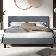GGP Bed Frame Queen Size Grey Vanke