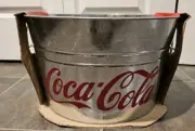 Collectable Coca-Cola Galvanized Cooler Tub With Original Coke Bottles