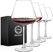 Chouggo Super Large 28Oz Wine Glasses Set of 4, Hand Blown Crystal Red Wine or White Wine Burgundy Glass, Hand Crafted by Artisans - Gifts for Women, Men, Wedding, Anniversary, Christmas, Birthday