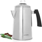 Mixpresso Stainless Steel Stovetop Coffee Percolator, Percolator Coffee Pot, Excellent As Camping Coffee Pot, 12 Cup Stainless Steel Coffee Percolator Camping Coffee Makers
