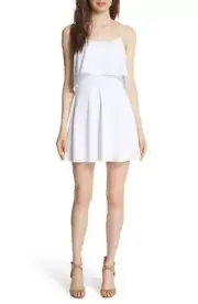 White Dress (Alice and Olivia) Kipp Layered Ruffle Short Dress, Size 4 with tag