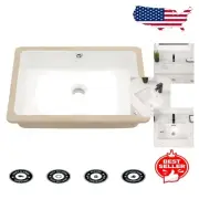 Elegant Undermount Ceramic Sink 16"x10" – Modern Rectangular Bathroom Bowl