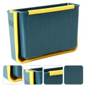 Trash Can with Lid Folding Storage Bucket Waste Bin Blue Child