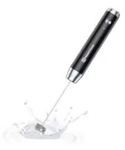 Rechargeable Milk Frother, Handheld Electric Foam Maker Waterproof Black