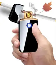 Electric Lighter,Flameless Windproof Lighter Double Side Cigarette Ignition Lighter USB Rechargeable Lighter for Fire, Cigarette, Candle Outdoors Indoors