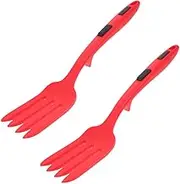 Luxshiny 2pcs Silicone Cooking Fork Baking Fork Mashing Forks Salad Fork Nonstick Silicone Fork Spaghetti Fork Pasta Fork Food Fork Fruit Pork Cake Pork Silica Gel Large Silicone Soft