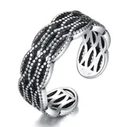 3PCS Silver plating Woman Jewellery Open Ring Retro Simple Hollow Size Adjustable Ring