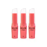 3PK BYS Fruity Raspberry Chapped Lipbalm Cosmetic Beauty Scent Makeup w/Lid Red
