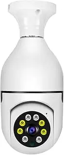 LAPOOH Wireless Light Bulb Camera 360 Degree Panoramic Smart High-Clear Light Bulb Camera Light Bulb Supports Local TF Card and Cloud Storage Two-Way Audio Real-Time Chat Automatic