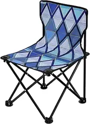 miaozhen Geometric Pattern Colorful Checkered Compact Backpacking Camp Chair Ultra Lightweight Camping Gear Must Haves with Carrying Bag