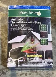 Merry Brite Christmas Laser Stars Snowflakes Light Show w/Auto Timer *NEW