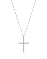 Bloomingdale's Fine Collection Diamond Micro-Pave Cross Pendant Necklace in 14K White Gold, 0.50 tcw