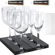 2 Pack Wine Glass Rack for Kitchen Bar - Black