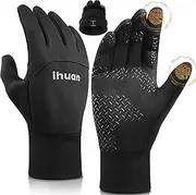 [ihuan] Winter Gloves for Men Women - Waterproof Warm Glove for Cold Weather, Thermal Gloves Touch Screen Finger for Running…