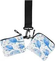 [miaozhen] Cartoon Armadillo Soft Blue Women's Card Cases Change Holder Cute Fashion Credit Card Wallet Organizer with Zipper Pocket for Girls 2 Packs monedero y tarjetero para mujer, cartoon Armadillo Soft Blue
