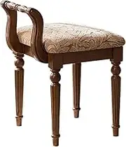 Vanity Stool Chair Dressing Chair Makeup Dressing Dressing Table Stool,Vanity Dressing Table Chair,Ergonomics Bedroom Makeup Table Stool for Bedroom Furniture Wooden Legs Low Back(Color:Cloth(b))