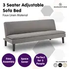 New Sarantino 3 Seater Sofa Bed Lounge Couch Modular Furniture Linen Dark Grey