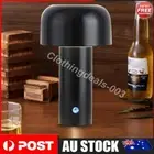 LED Mushroom Table Lamp 1800mAh Touch Switch Rechargeable Night Lamp (Black)