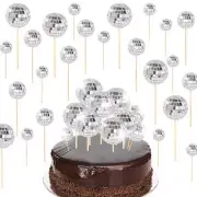 3/5/12Pcs Stir Disco Cake Sign Prom Decorations Mini Cakes Ball Mirror G8H9
