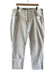 J. Crew Size 35 White Exposed Button Fly Vintage Straight Leg Jeans - New