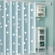 Nordic Bathroom Free Perforated Shower Curtain Simple Modern Soft Thick Opaque Waterproof Versatile Polyester Fashionable Durable Partition Curtains, W300CMxH200CM