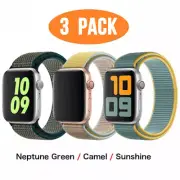 3PACK Nylon Sport Band Strap For Apple Watch 8 Ultra 7 6 5 1 49 45mm iWatch SE