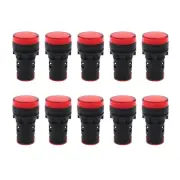 Indicator Light AC/DC 110V 20mA LED Flush Panel Mount Red 10 Pcs