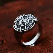 Men's Viking Stainless Steel Ring Cross Celtic Titanium Steel Ring Accessories