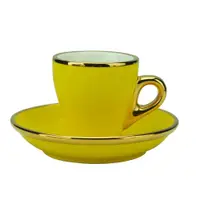 在飛比找PChome24h購物優惠-Tiamo 17號鬱金香濃縮杯盤組1客 90cc(K金)-黃