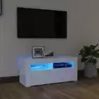 vidaXL TV Cabinet with LED Lights White 90x35x40 cm 2BB