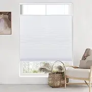 LazBlinds Top Down Bottom Up (TDBU) Cordless Cellular Shades, Blackout Light Blocking Honeycomb Shades Thermal Insulation Noise Reduction Blinds for Windows, 24" W x 64" H, White