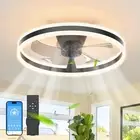 Ceiling Fans with Lights,19.7" Flush Mount Ceiling Fan with Light and Remote,...