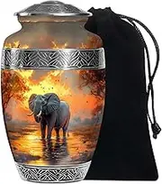 Elephant Memorial Urns for Human Ashes Adult Male and Female, Decorative Large Cremation Urn for Adult Ashes, (Large Drop, 10 Inch)