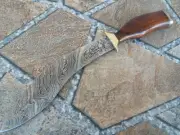 Custom Handmade Damascus Steel Kukri Knife 13" with Leather Sheath