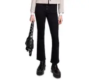 Maje Passion Button Fly Flare Jeans in Black
