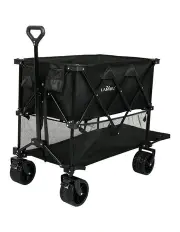 [Lambu] Double Decker Folding Wagon Cart 400L in Black