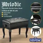 Melodic Piano Stool Chair Keyboard Bench Adjustable with Storage Bent Leg Black