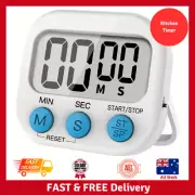 Digital Kitchen Timer Big Digits Loud Alarm Magnetic Backing Stand ON/Off Switch